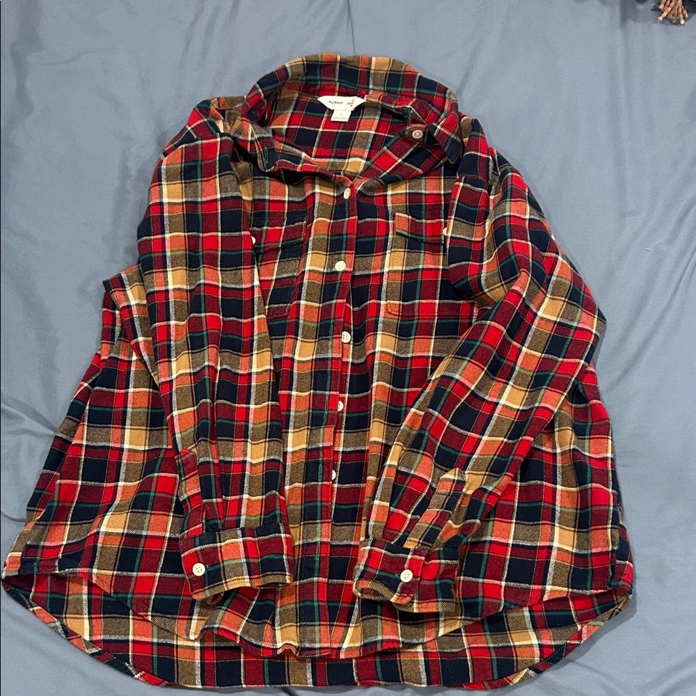 Old Navy Multicolor Plaid Boyfriend Shirt